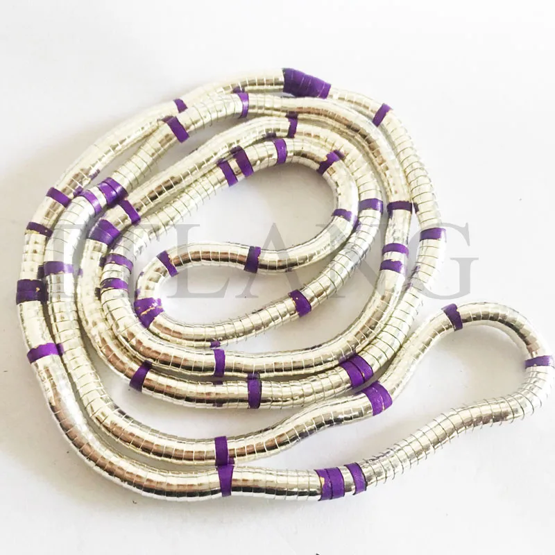 

Manufacture 5mm 90cm Silver+Purple Plated Iron Bendable Flexible Bendy Snake Necklace ,10pcs/pack