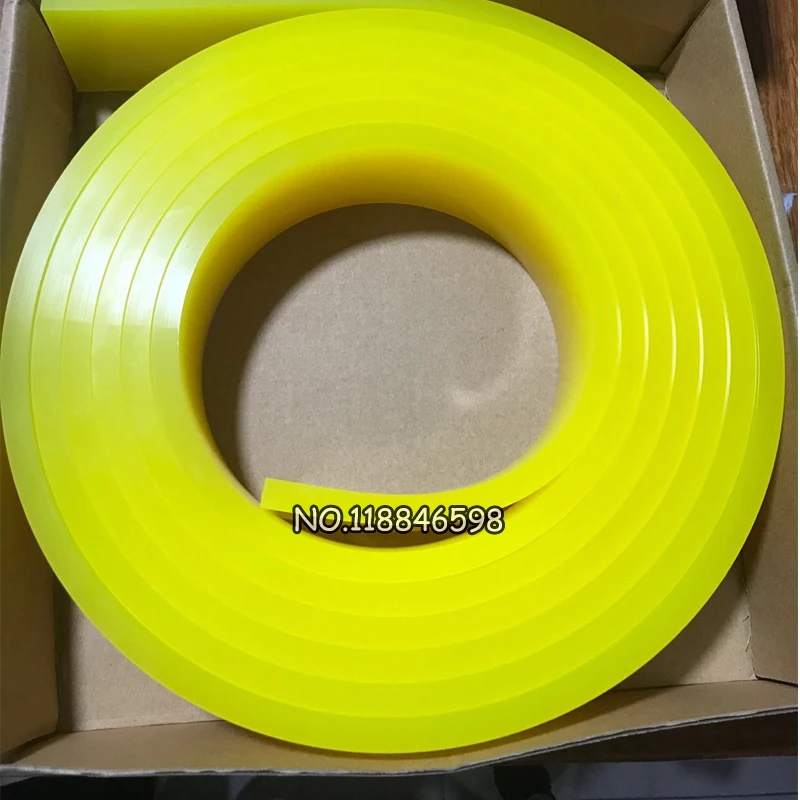 One Roll 50*9x4000MM Silk Screen Printing Squeegee Yellow Color Scraper 90A Durometers Oliness