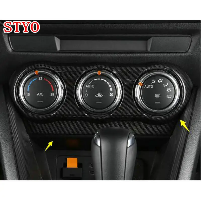 STYO  Car ABS Chrome Air Conditioning Switch Cover Trim  For MAZDA1 M2 2 CX-3 CX3 2017-2018