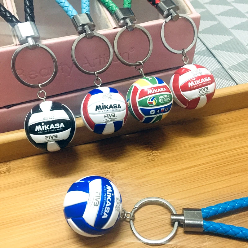 Mini Sport Beach Volleyball PVC Keychain Key Chains Chain Ring Football Beach Ball Key Ring Gifts Men Jewelry Keyring Keychains