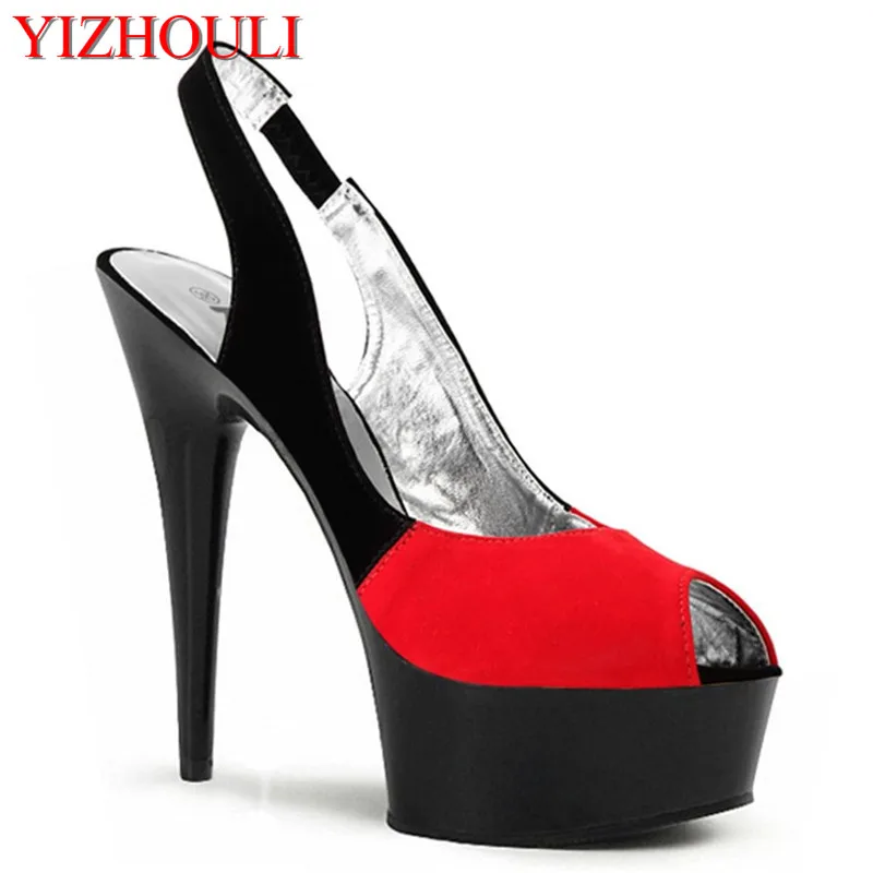 

Super 15 cm high heels nightclub princess favorite performance sandals fashion runway star with small size shoes