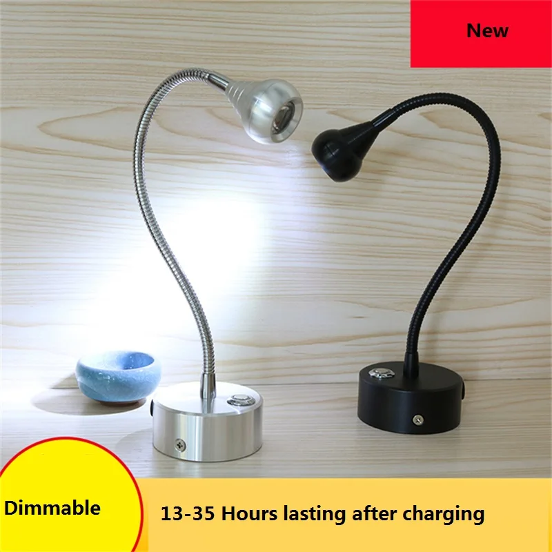 

10-50CM flexible tube led dimmable recharging spot lamp,portable wireless wedding,jewelry battery 0.5W-3W adjusting counter lamp