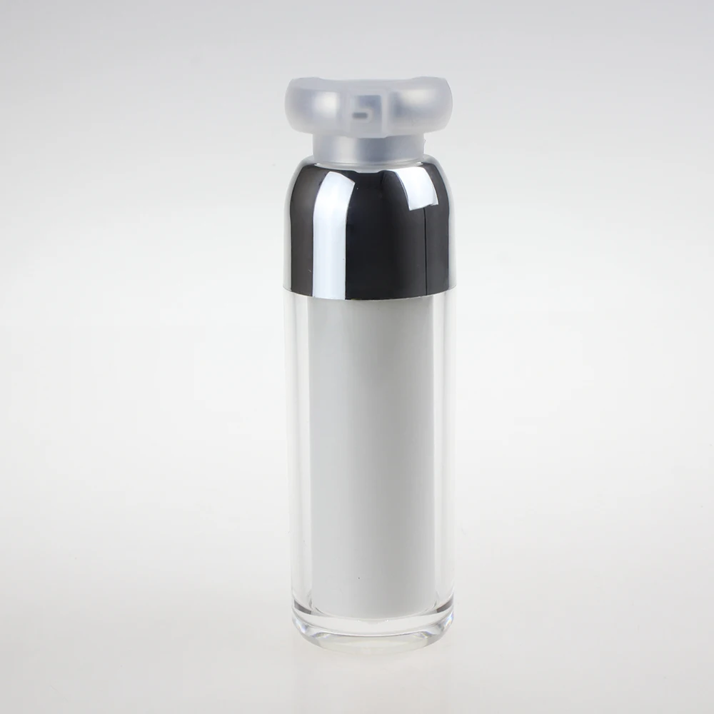 

Wholesale 1 oz white plastic airless bottle for cream, empty 30ml cosmetic airless lotion pump bottle