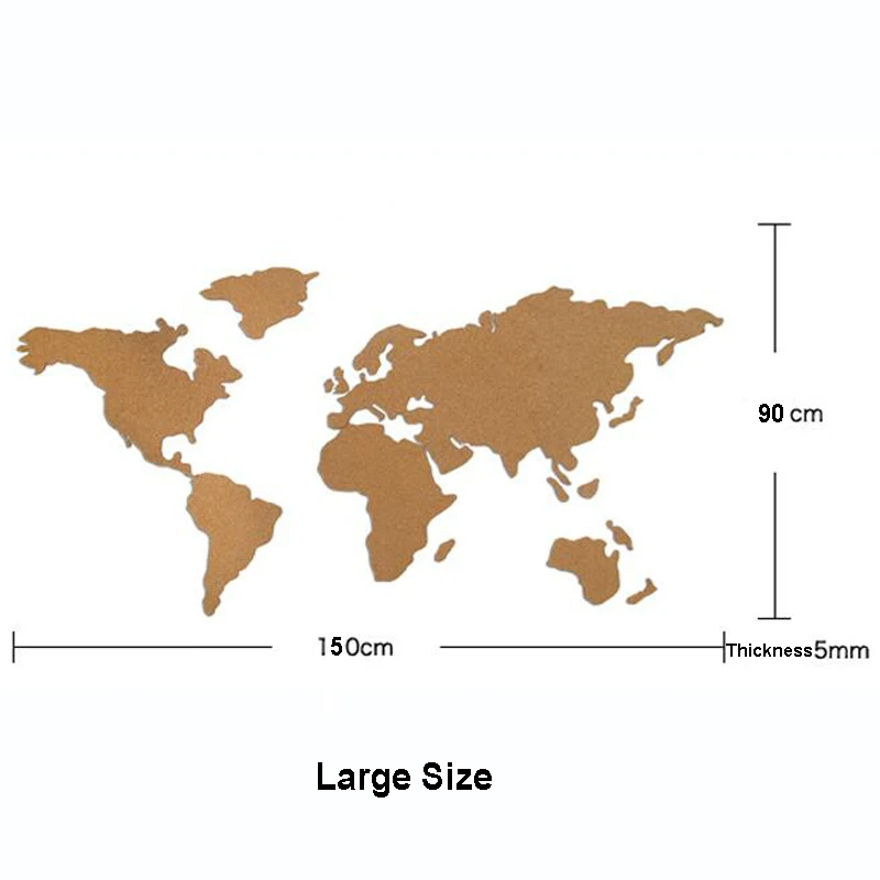 

Large Size Cork Wood Phellem Wall World Map Office School Home Decoration Map Cork Board Sticker Pins Board Wood Map Jumbo