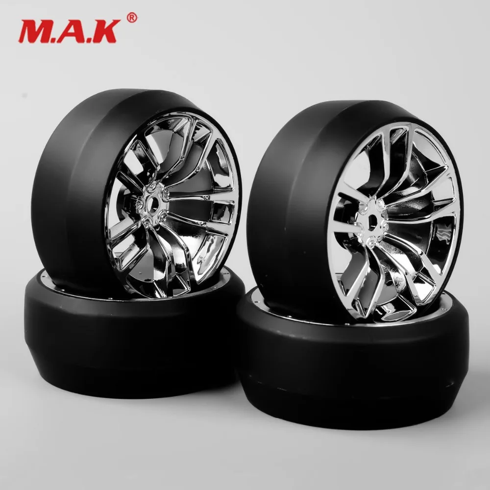 4pcs/set 1/10 Scale Chrome Wheel SBDC RC Car Speed Drift 3 Degree Tires Tyre for HPI Drift RC Car Accessories