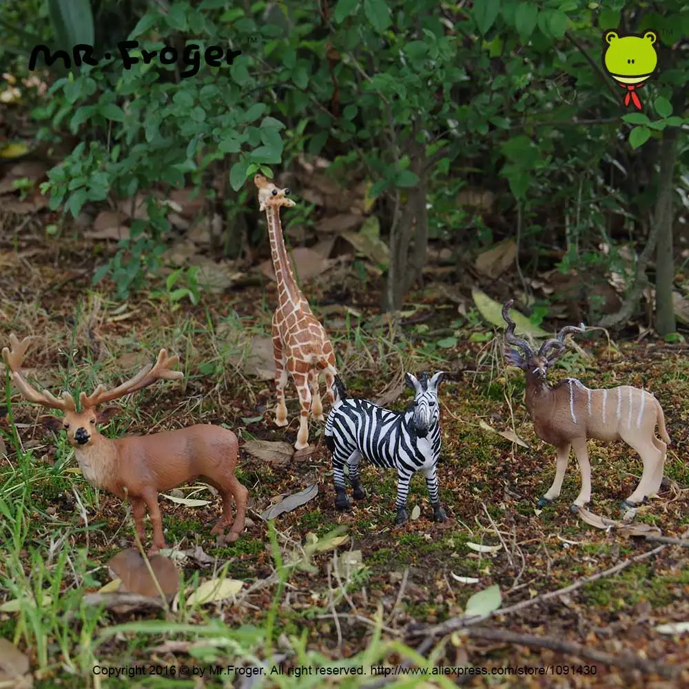 Easyway Zoo Mini Wild Animals Action Figures Set Figurines Kids Toys For Children Wildlife Toys Real Life Animal Model Toy Bear image 4