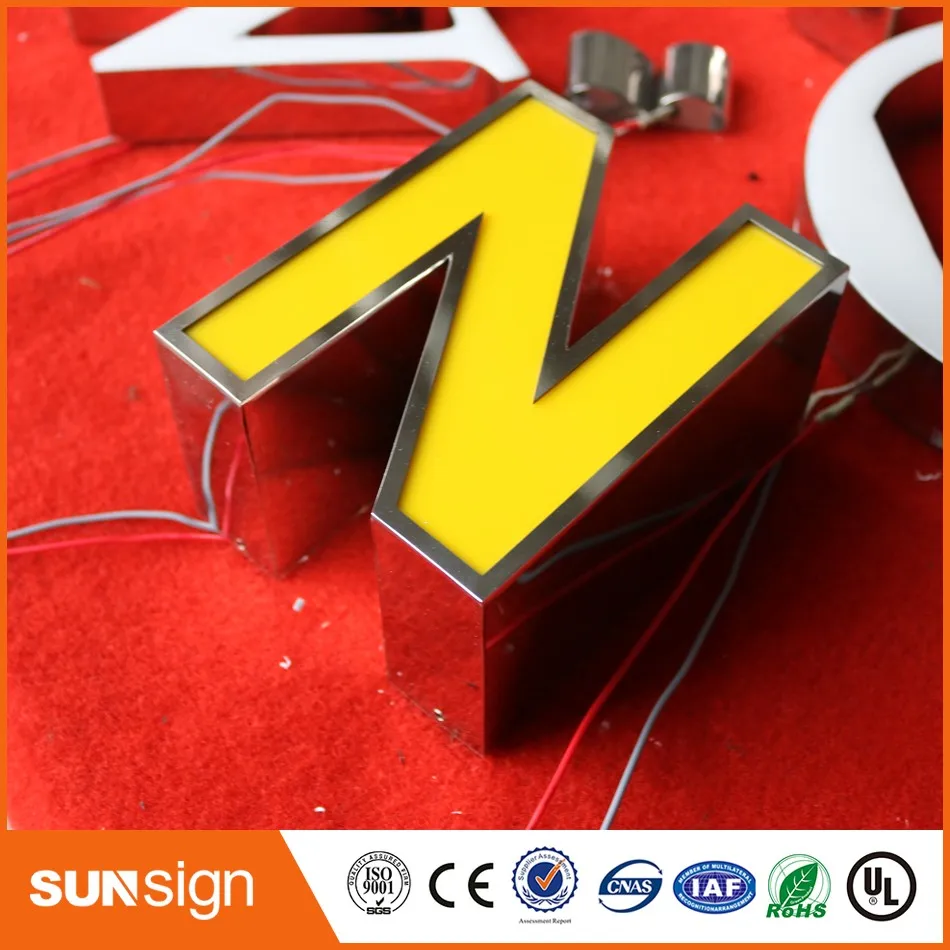 Chain stores stainless steel letters 3D LED letter