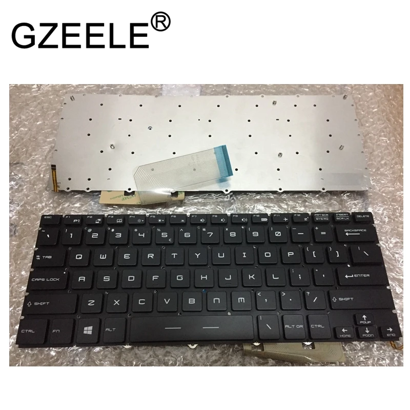 

GZEELE NEW For MSI GS43 GS40 GS43VR keyboard White backlit US No Frame Laptop / Notebook QWERTY US English