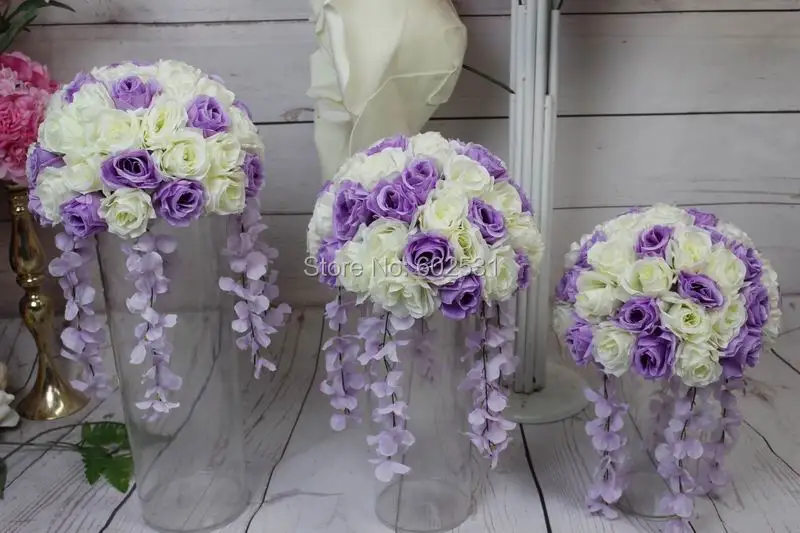 SPR NEW!Free shipping!10pcs/lot wedding table flower balls table centerpiece wedding road lead lavender arch artificial flowers