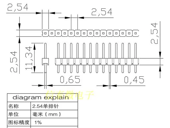 5PCS 40 Pin 1x40 Single Row Male 2.54 Breakable Pin Header Connector Strip 1*40P