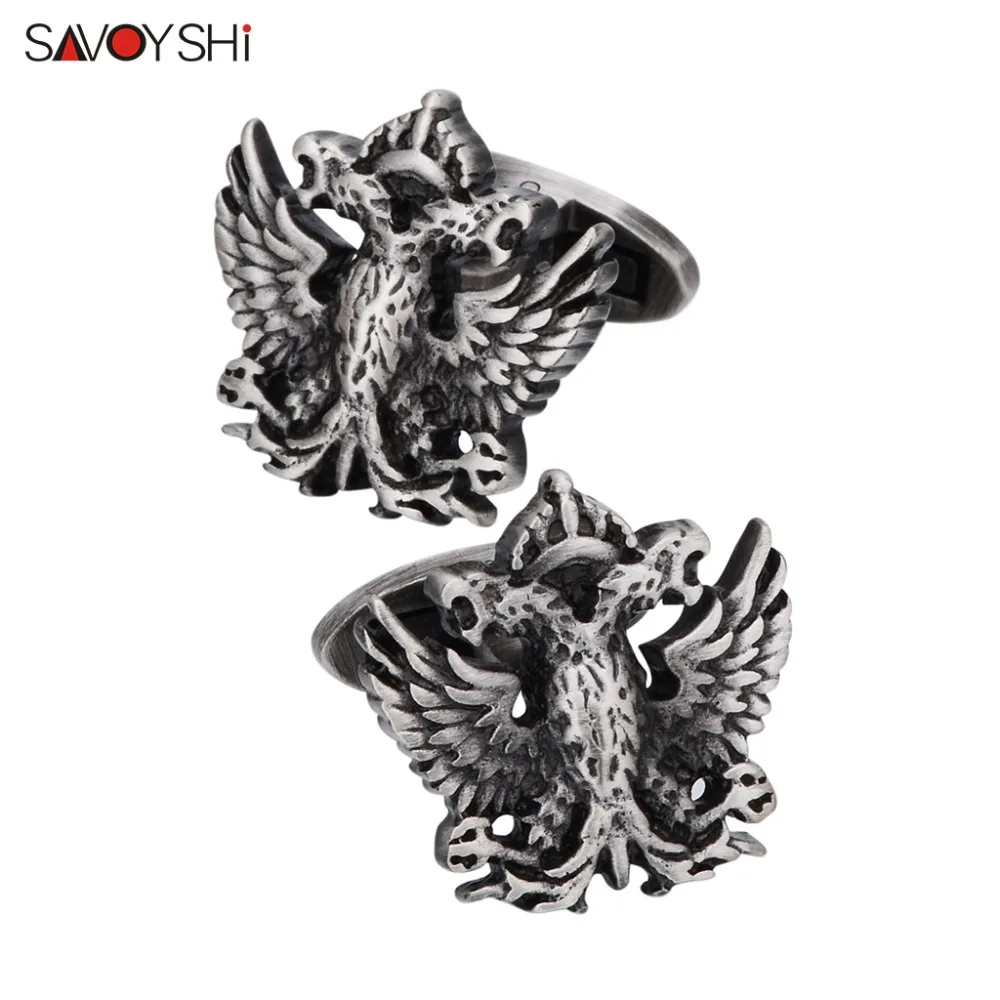 SAVOYSHI 2 colors available Shirt Cufflinks for Mens High quality Vintage Metal Double-headed eagle Cuff links Brand Jewelry