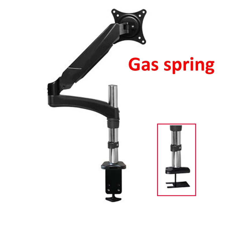 Aluminum 27inch 2-7kg 360 rotate clamp air press gas strut lcd tv table mount monitor gas spring screen desktop support bracket