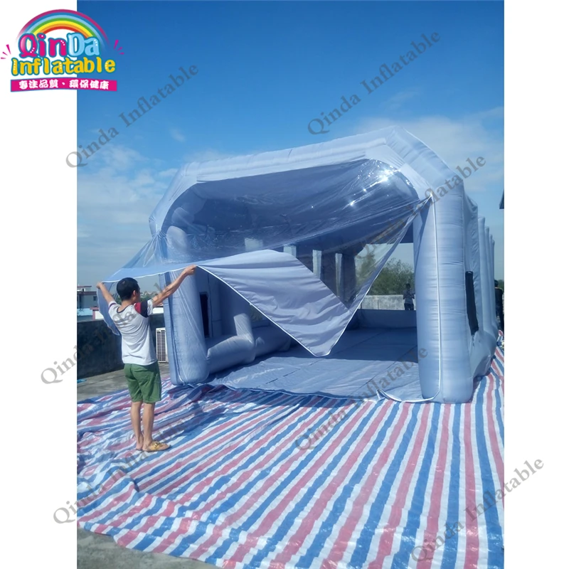 Free Shipping Inflatable 32.8 Ft Spray Paint Retractable Paint Booth Inflatable Car Spray Booth Portable Folding Garage