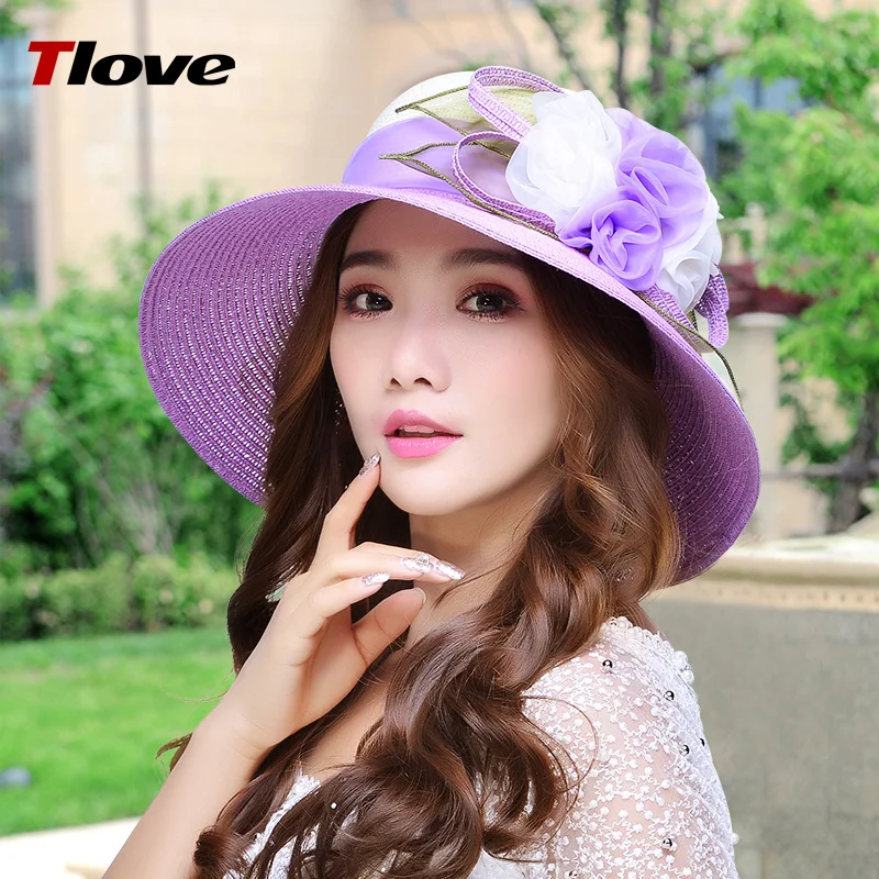 2018 Fashion Lady Straw Sun Hat Women Ladies Summer Beach Panama Wide Brim Sun Cap Foldable Female Outside Hat  B-3146