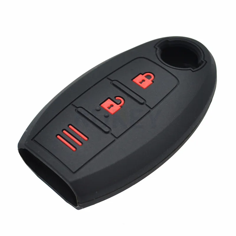 AX For Nissan Qashqai Pulsar March 370Z Micra Juke Note Tiida Wingroad NV200 Leaf Cube Fob Shell Cover Silicone Remote Key Case