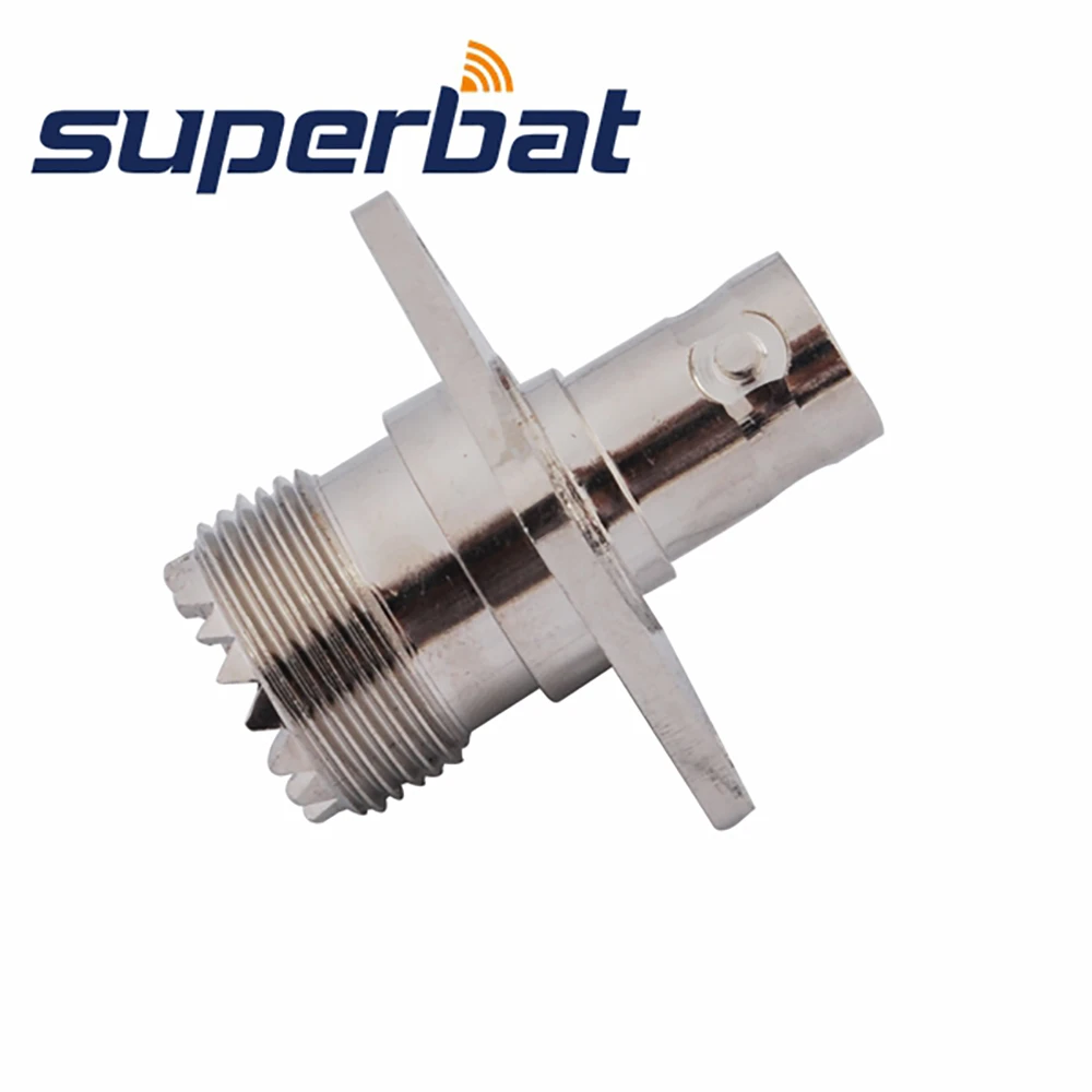 Superbat BNC-UHF Adapter BNC Jack to UHF Female 4 Hole Panel Mount Straight RF Coaxial Connector