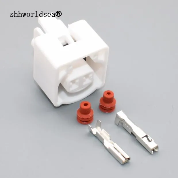 shhworldsea  5/10/30/50/100sets 2 pin automotive electric plug auto car waterproof plastic wiring cable female connector