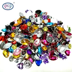 HL 100PCS/Package Lots Mixed Size Shape Loose Sew-on Rhinestones Apparel Bags Shoes Sewing Accessories DIY Crafts