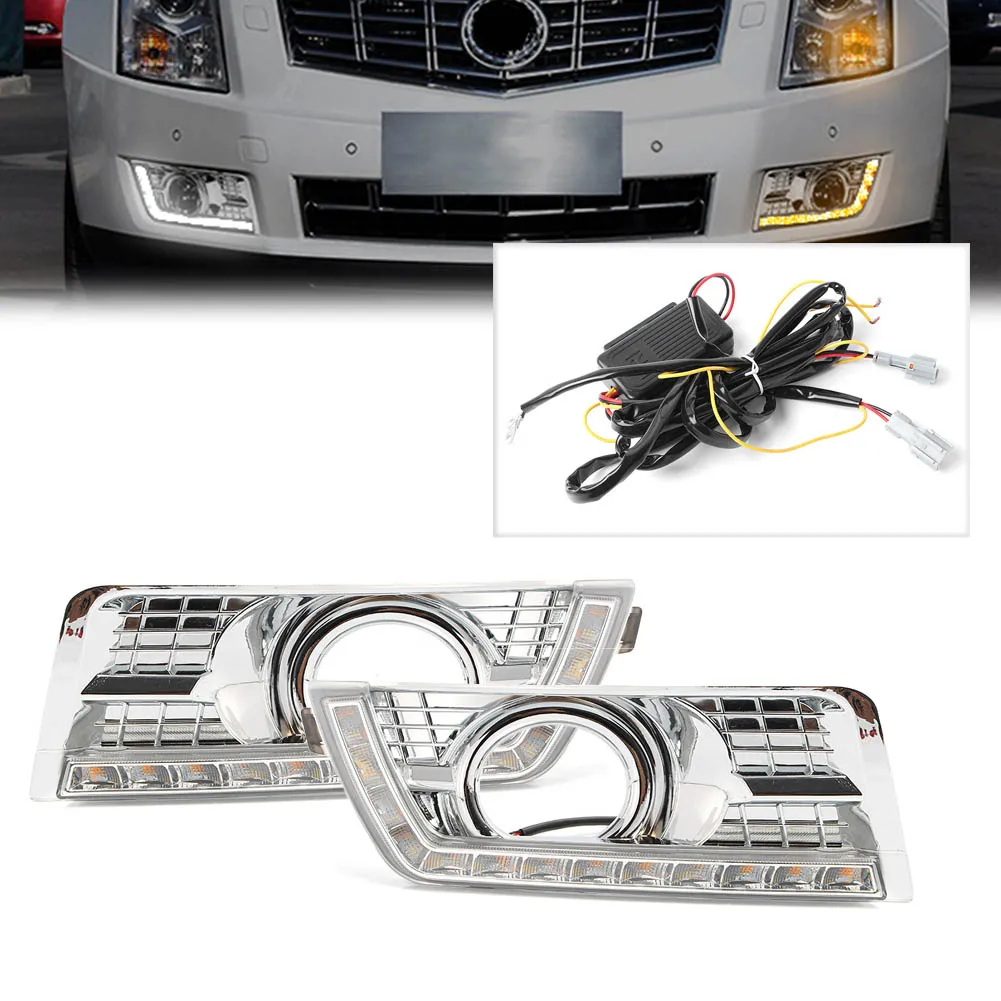 For Cadillac SRX II 2010-2016 Pair Car Blinker Indicators High Brightness LED Turn Signals Light Daytime Running Driving Lamp