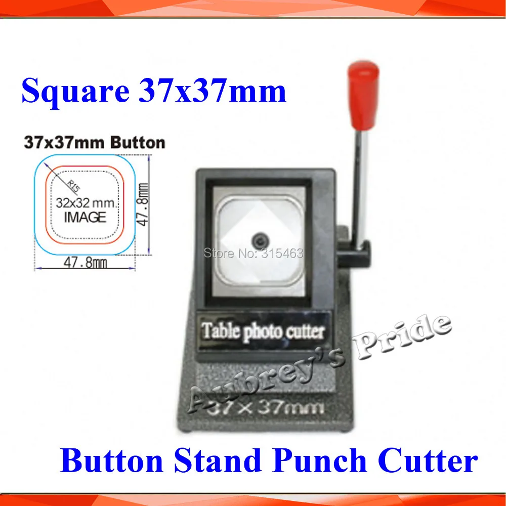 NEW Manual Rectangle 37x37mm Multi Sheets Stand Paper Graphic Punch Die Cutter for Pro Button Maker