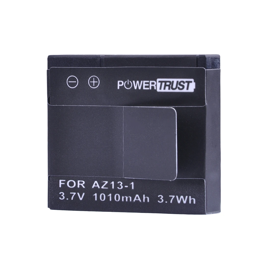 PowerTrust 2Pcs 1010mAh AZ13-1 AZ13 Rechargeable Battery For xiaomi yi 1 Action Camera Xiaomi YI AZ13 1 batteries