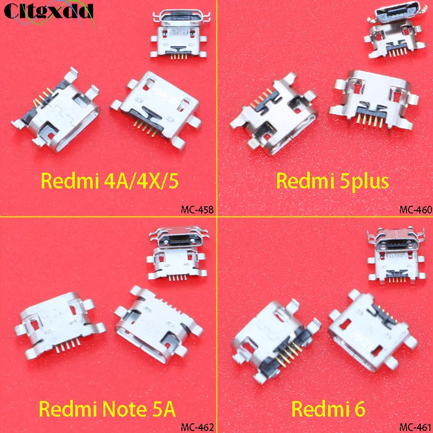 cltgxdd 1 Piece Micro USB connector 5pin USB jack socket female charging port for Xiaomi Redmi 4A 4X 5 plus 5plus 6 Note 5A