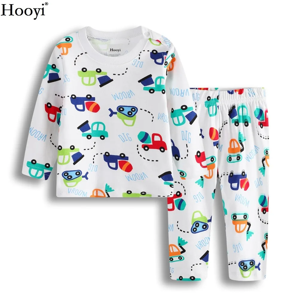 Hooyi Fish Baby Boys Pajamas Clothes Set Spring Autumn Long Sleeve Children Clothing Sets Baby Sleepwear Cotton T-Shirts Trouser