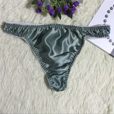 

2018 Sexy Mens Boys G-String Thongs Faux Silk Panties Low Waist Gay Underwear Jockstrap Multi Colors Soft Breathable