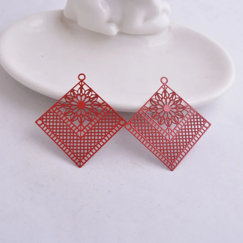 50 Stück AB3333 39*41mm Quadratische Anhänger Rhombus-Formen für DIY-Ohrringe und Schmuck – Detail 12