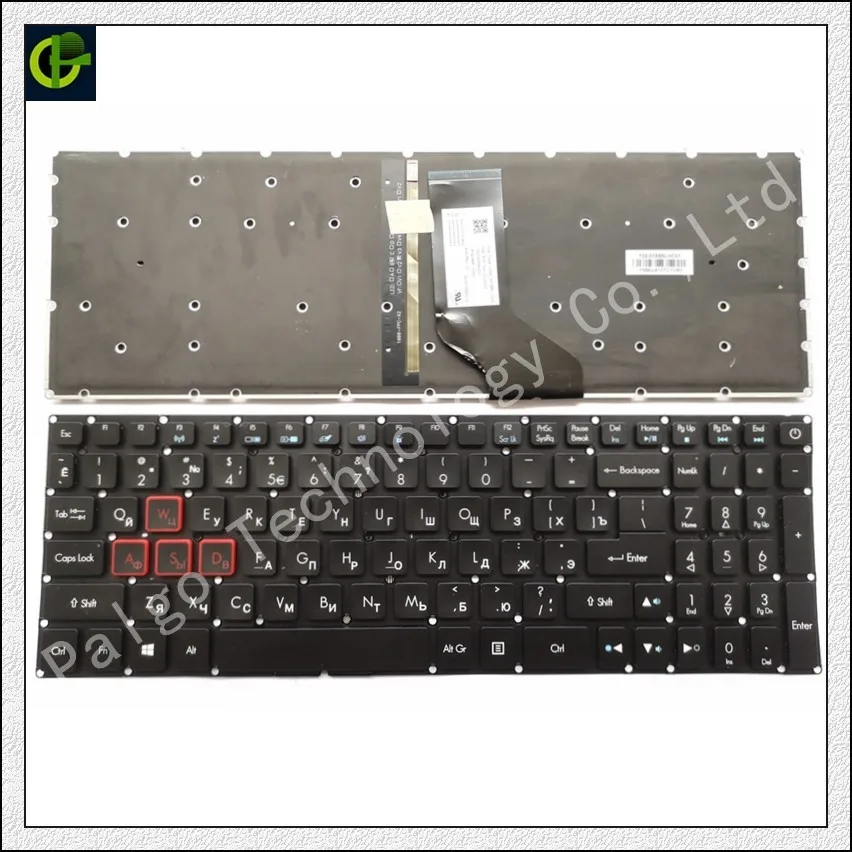 

Russian Backlit keyboard for Acer Predator Helios 300 N17C1 G571 PH317-51 NK.I1513.053 G3-571 G3-572 PH315-51 G3-572-72YF RU