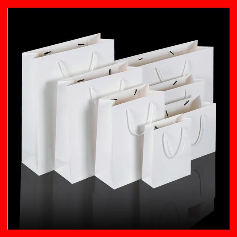 (100PCS/lot) 10 SIZE available wholesale 250gsm cardboard bag shopping