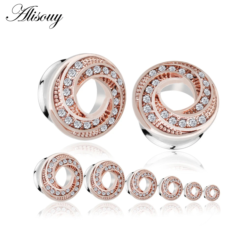 Alisouy Fashion 2pcs Stainless Steel Ear Tunnel Reamer Ear Dilators Gauges Dangle Stretcher Expander Body Piercing Ear 6mm-16mm