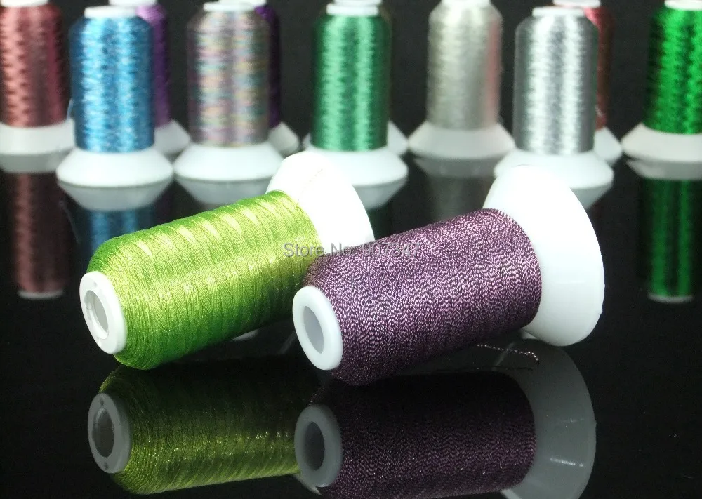 Popular metallic machine embroidery threads, 32 different colors thread for embroidery machines image 2