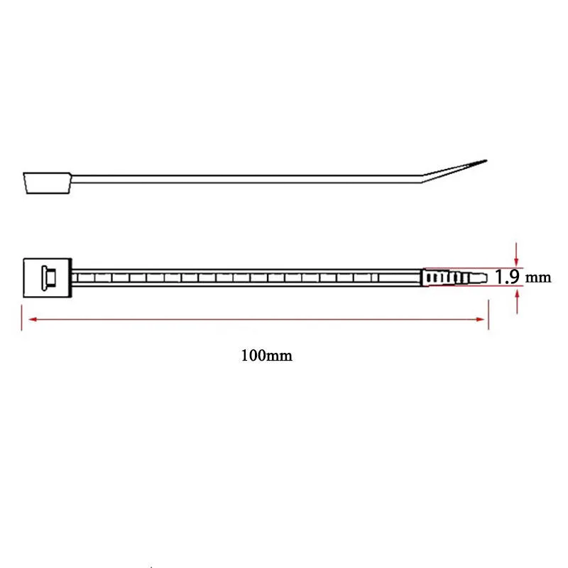 100pcs/bag 1.8*100 Black White Connectors strong plastic cable ties with self-locking nylon cable ties International standards