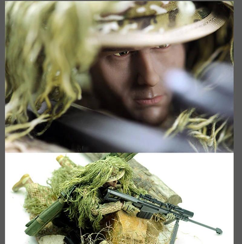 1/6 Scale Army Military Flexible Sniper Soldier Action Figures doll Set War Game Model Kids Gift