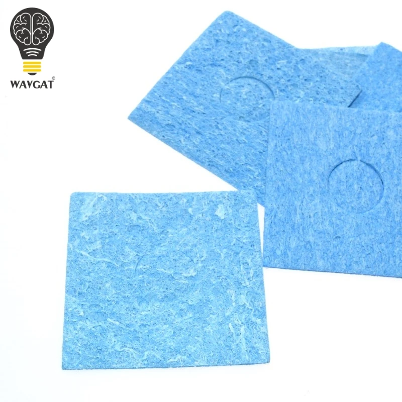 10 pcs 6*6CM Blue High Temperature Resistant Heatstable Soldering Iron Solder Tip Welding Cleaning Sponge Remove Tin
