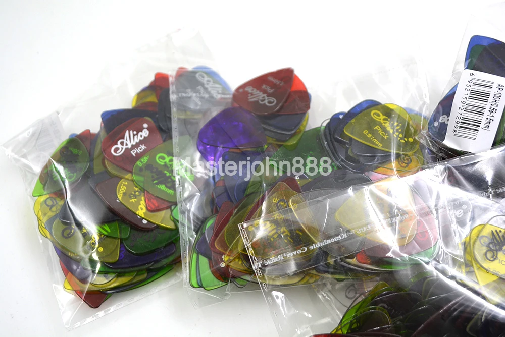 Thousand of Alice Clear Colorful Guitar Picks Electric/Acoustic Guitar Picks 6 Thickness Assorted Wholesales Free Shippng