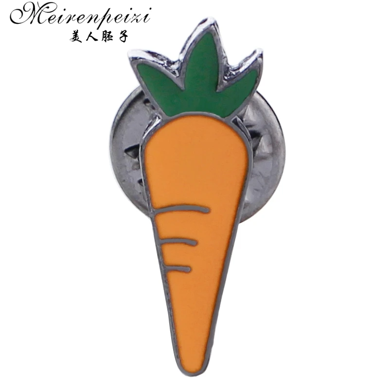 Lovely Vegetables Carrot Brooch Enamel Pin for Women Kid Bags Badge Fashion Button Pins Denim Clothes Pins Jewelry