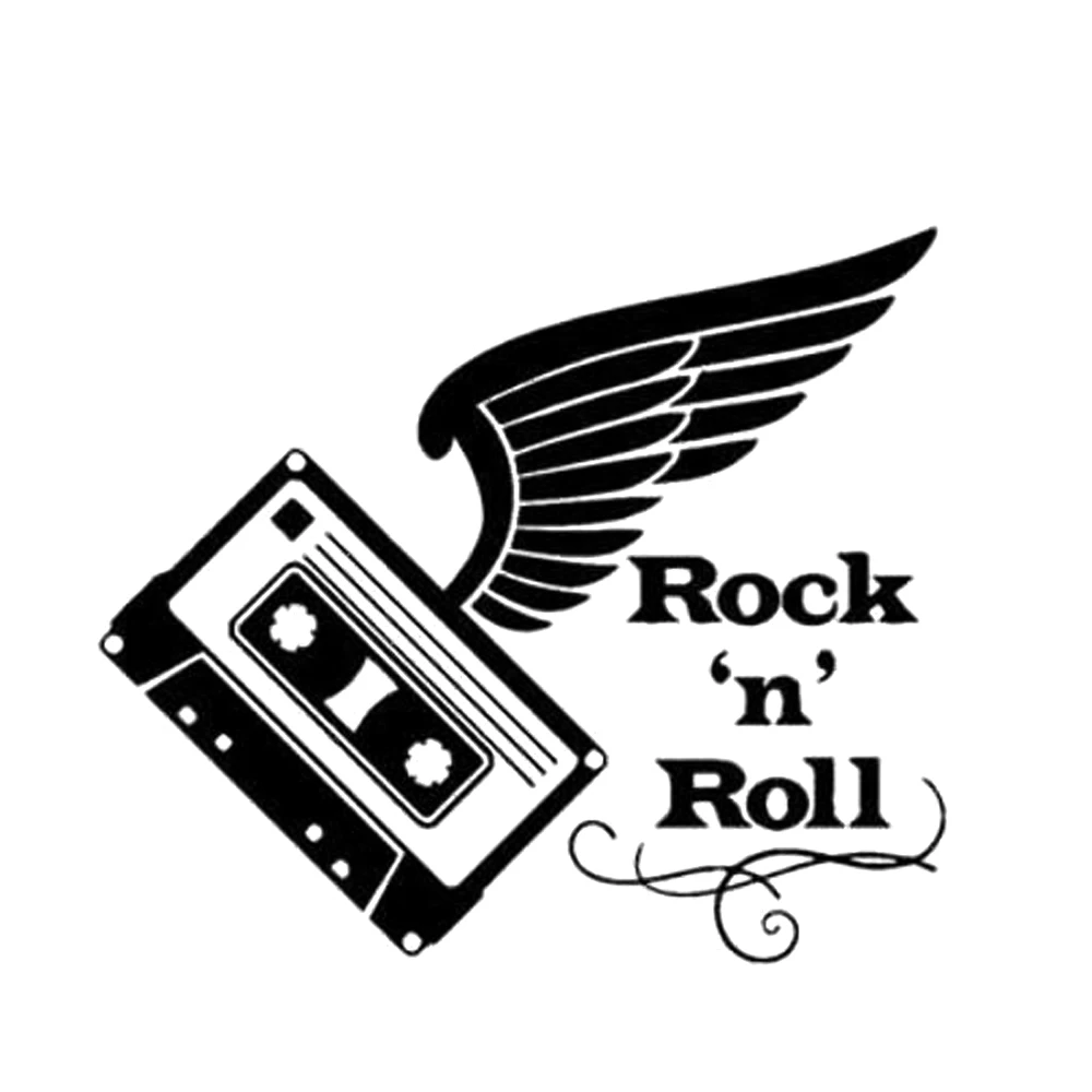 Cassette Tape  Rock N Roll Car Bumper Sticker Vinyl Decal  Vinyl Hobby Car Bumper Sticker 17.8CM x 15.6CM