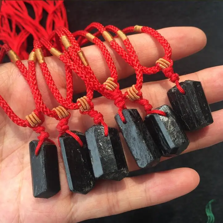 

50PCS/Lot New product purity of 99% Natural black tourmaline Stone Pendant Energy chakra mstomalin stone Rock specimens pendant