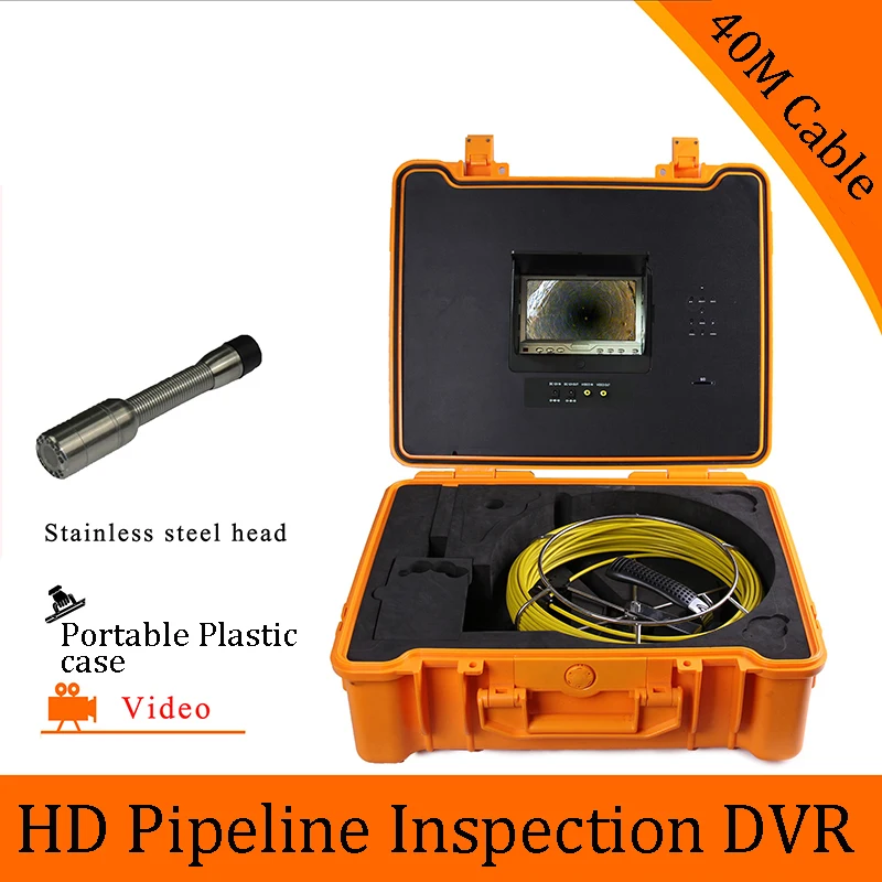 

(1 set) 40M Cable Pipeline Sewer Inspection Camera With DVR Function Endoscope CMOS Lens Waterproof night version CCTV system