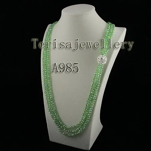 Perfect Crystal Beads Necklace 3 Rows 6mm Crystal Beads More Color For Choose Made With Rhinestone Ball Jewelry