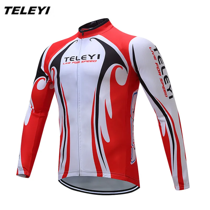 2019 Red White Bike Long jersey Men Cycling clothing Spring Autumn Male MTB Ropa Ciclismo Wear Maillot Long Sleeve Shirts