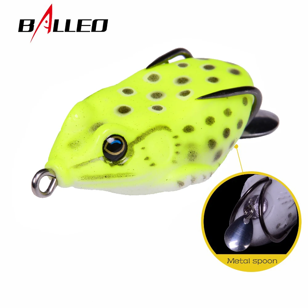 Balleo soft lure 6cm/12g fishing soft frog Lure Snakehead fishing wobbler silicone bait  with metal spoon fishing lure