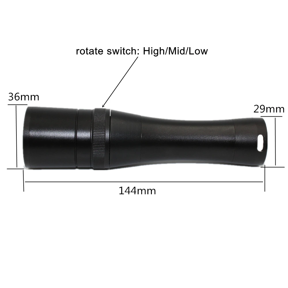 Linterna de buceo impermeable, lámpara LED subacuática, 3 modos de XM-L2, 18650 luces