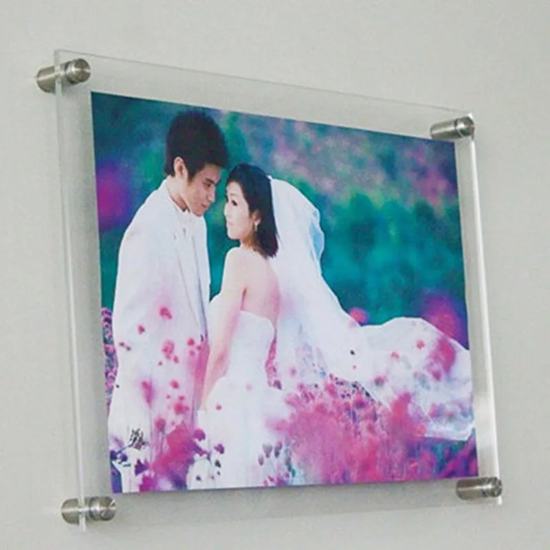 Clear Acrylic Photo Frame for Wedding Photos, Crystal Memory Picture Frame, Display Racks, Home Decor, Hang on the Wall