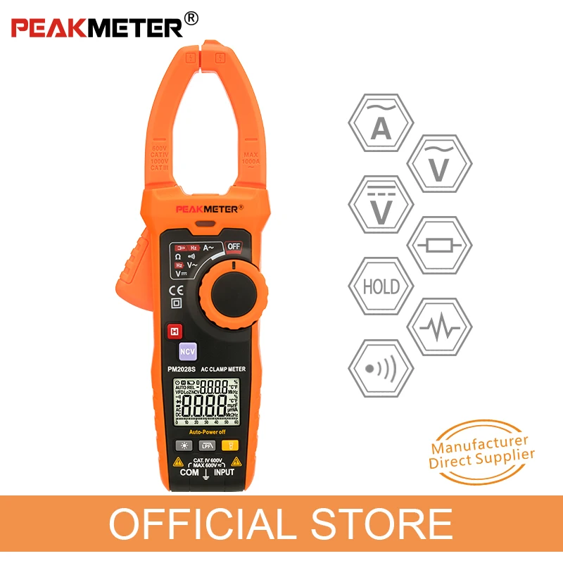 PEAKMETER Smart 6000 counts Digital Clamp Meter Multimeter Frequency Resistance LPF Non Contact Voltage Continuity Automatic