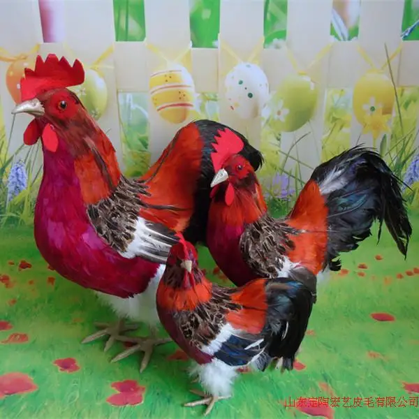 

simulation cute colorful cock model polyethylene&furs chick model home decoration props ,model gift d540