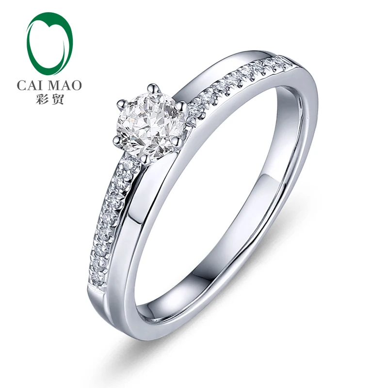 

CaiMao 0.3ct Natural Brilliant Cut F VS Diamond 14K White Gold Engagement Ring