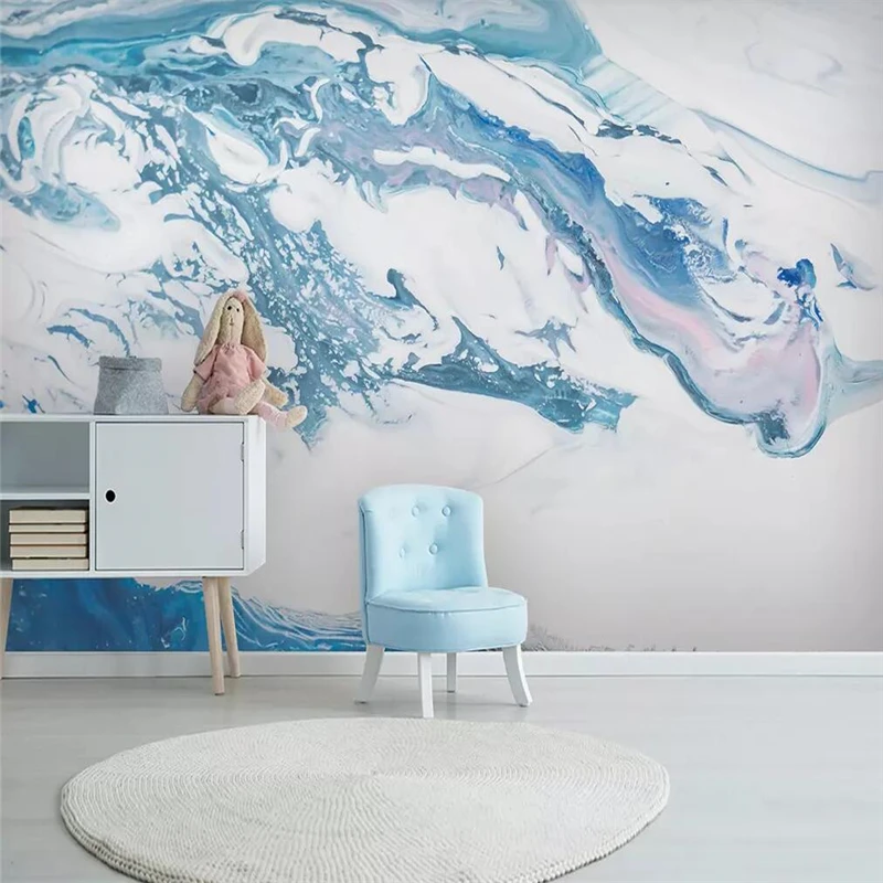 

Decorative Wallpaper Fashion Retro Style Luxury Blue Bronzing Texture TV Background Wall